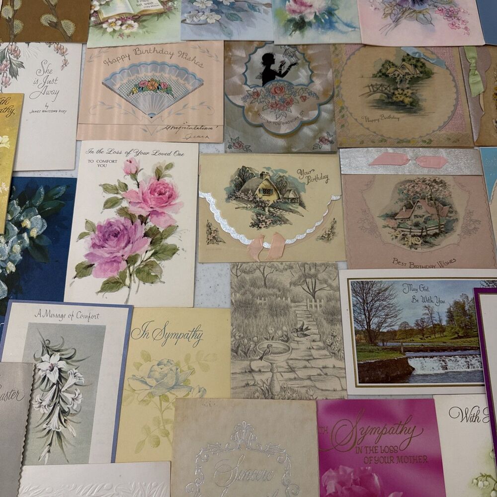 Vtg Lot USED All-Occasion Novelty Greeting Cards Junk Journal Scrapbooking - Picture 9 of 16